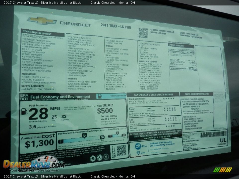 2017 Chevrolet Trax LS Silver Ice Metallic / Jet Black Photo #6