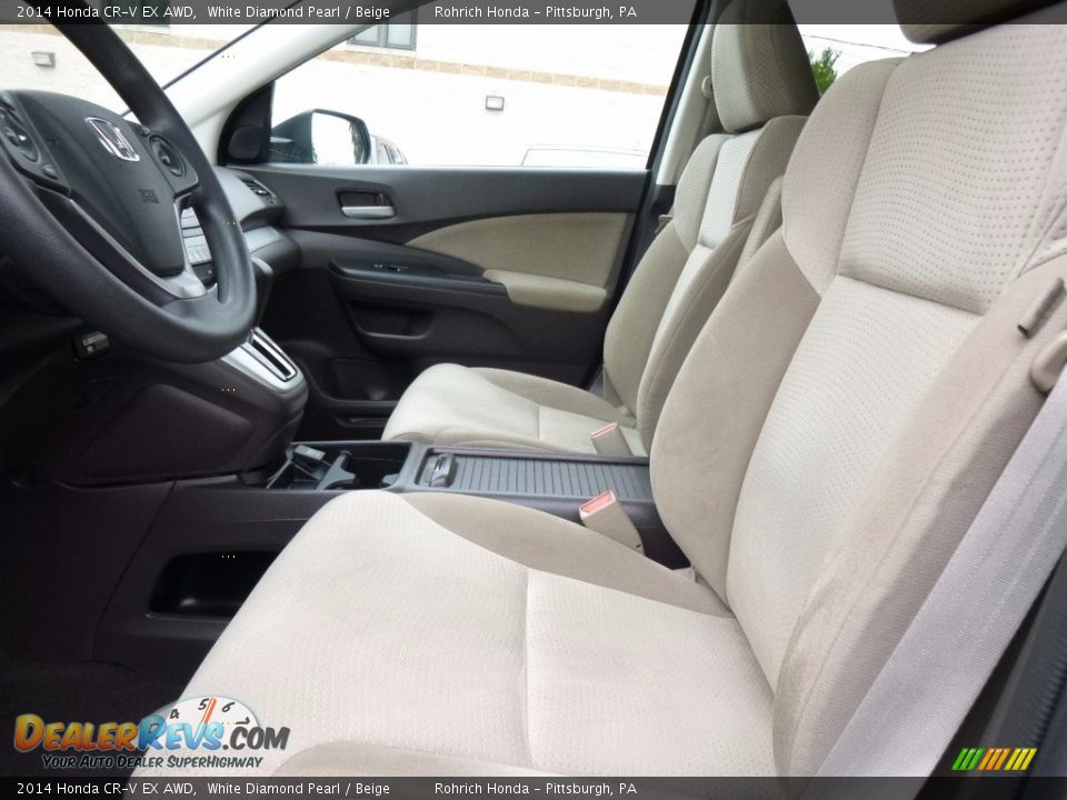 2014 Honda CR-V EX AWD White Diamond Pearl / Beige Photo #6