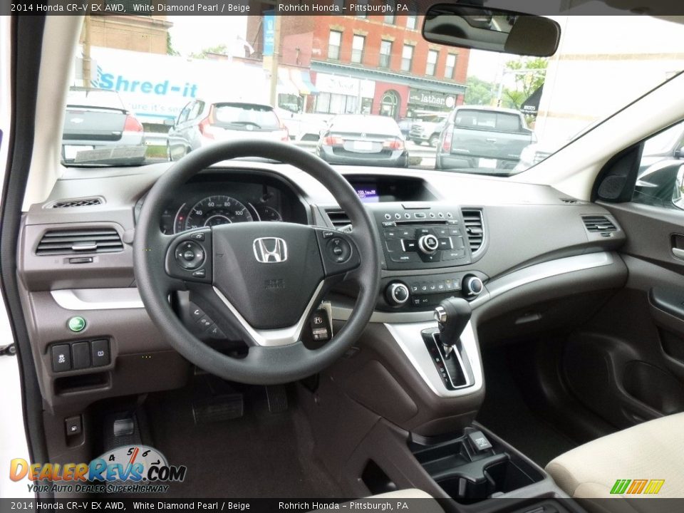 2014 Honda CR-V EX AWD White Diamond Pearl / Beige Photo #8