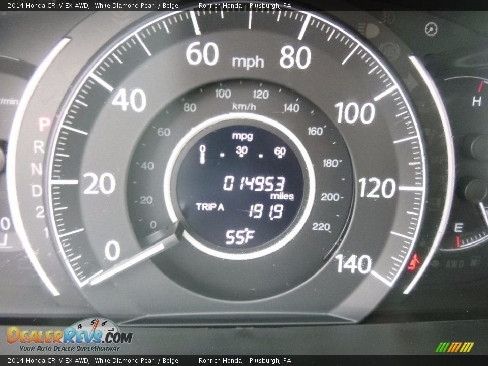 2014 Honda CR-V EX AWD White Diamond Pearl / Beige Photo #10
