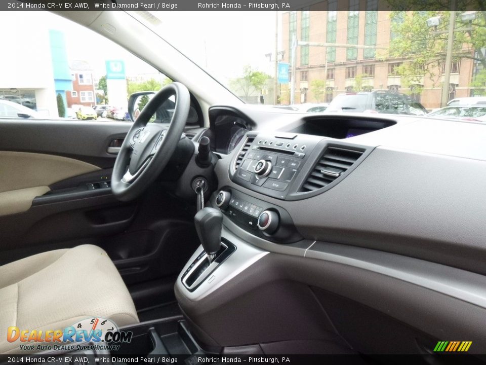 2014 Honda CR-V EX AWD White Diamond Pearl / Beige Photo #13