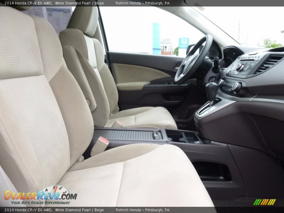 2014 Honda CR-V EX AWD White Diamond Pearl / Beige Photo #14