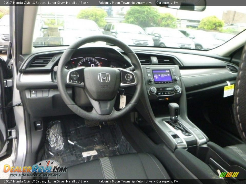 2017 Honda Civic LX Sedan Lunar Silver Metallic / Black Photo #10