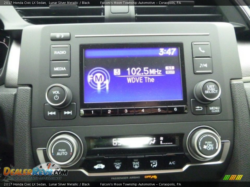 2017 Honda Civic LX Sedan Lunar Silver Metallic / Black Photo #14
