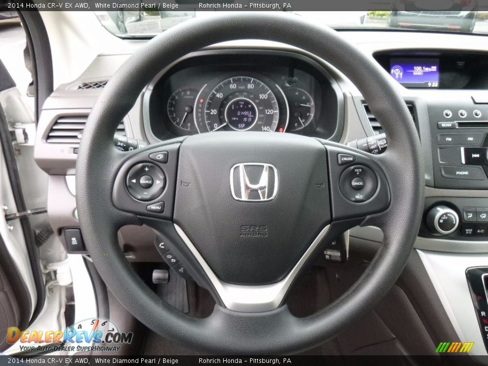 2014 Honda CR-V EX AWD White Diamond Pearl / Beige Photo #21