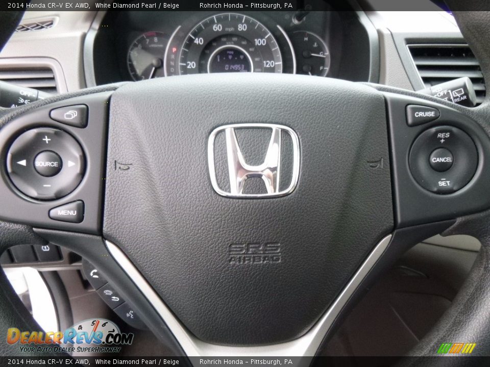 2014 Honda CR-V EX AWD White Diamond Pearl / Beige Photo #22