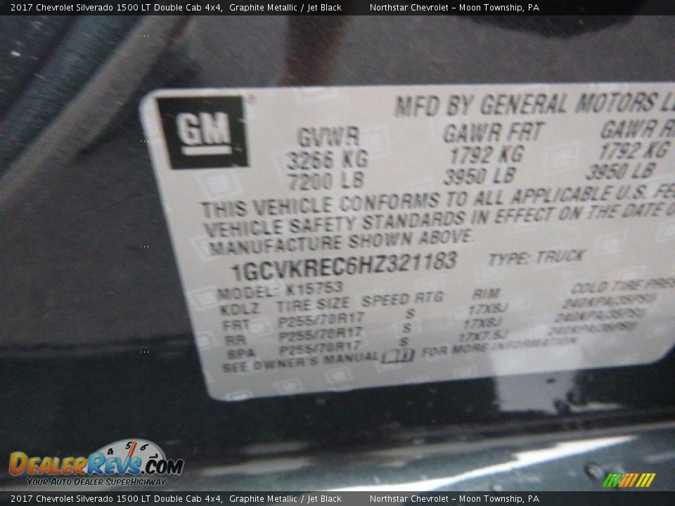 2017 Chevrolet Silverado 1500 LT Double Cab 4x4 Graphite Metallic / Jet Black Photo #17