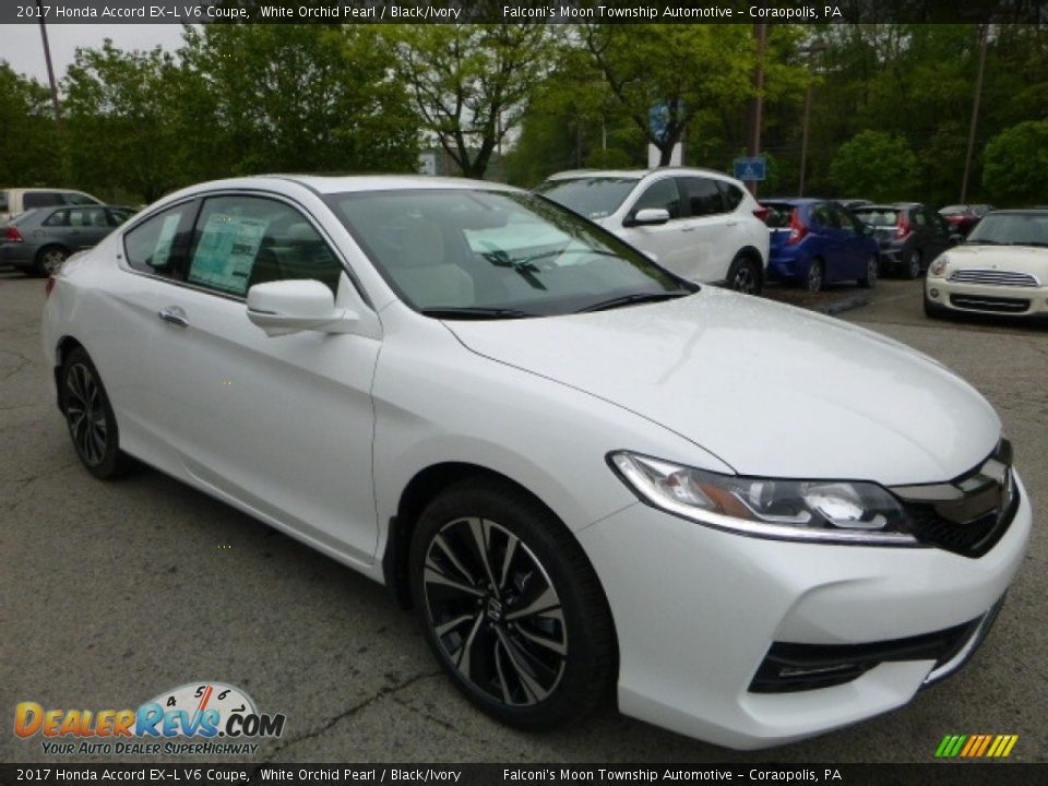 2017 Honda Accord EX-L V6 Coupe White Orchid Pearl / Black/Ivory Photo #5