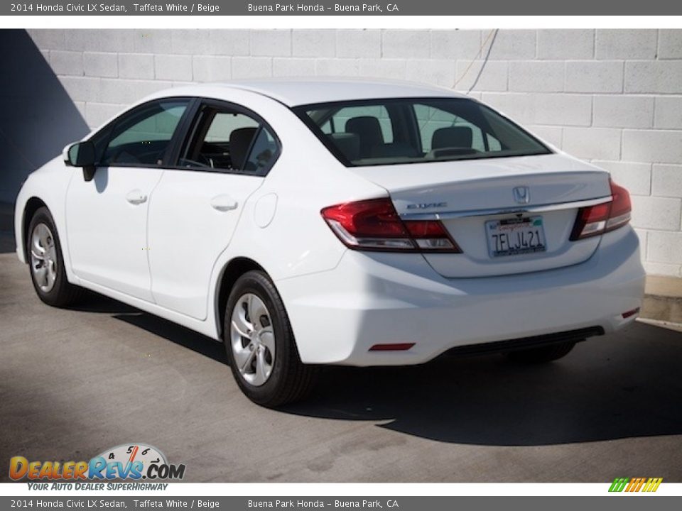 2014 Honda Civic LX Sedan Taffeta White / Beige Photo #2