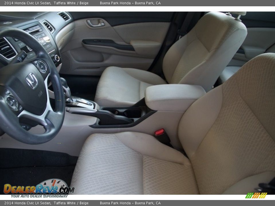 2014 Honda Civic LX Sedan Taffeta White / Beige Photo #3