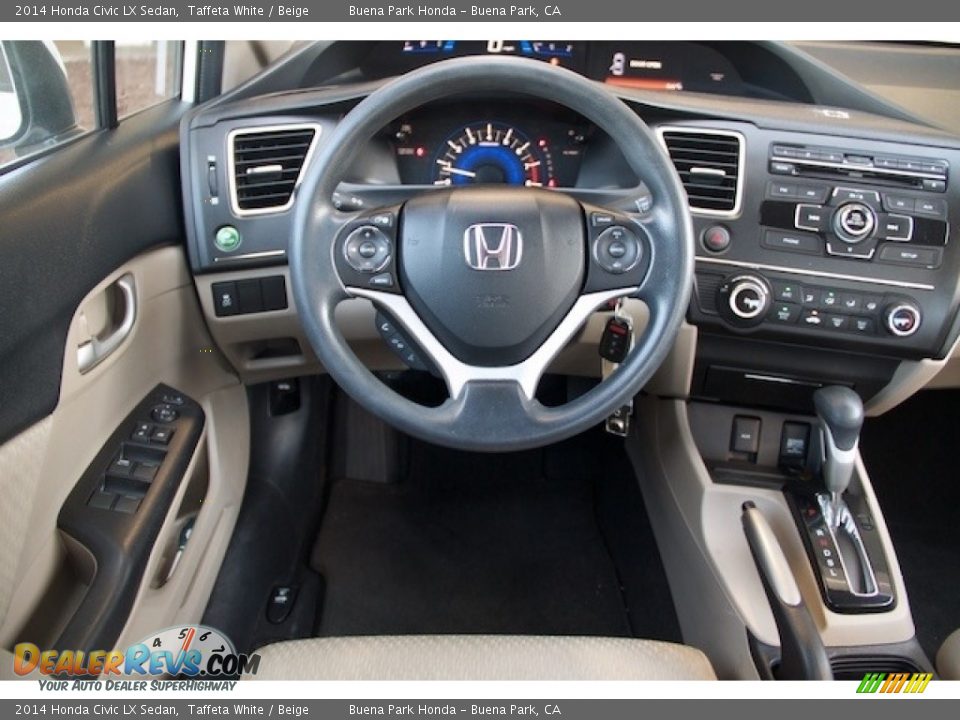 2014 Honda Civic LX Sedan Taffeta White / Beige Photo #5