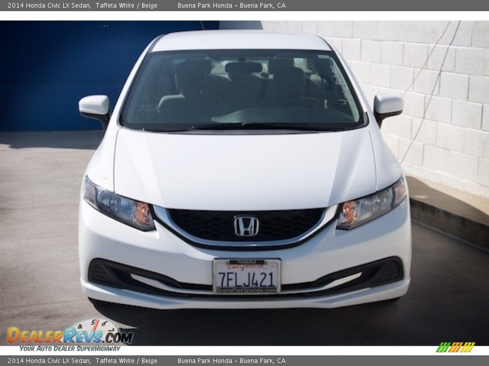 2014 Honda Civic LX Sedan Taffeta White / Beige Photo #7