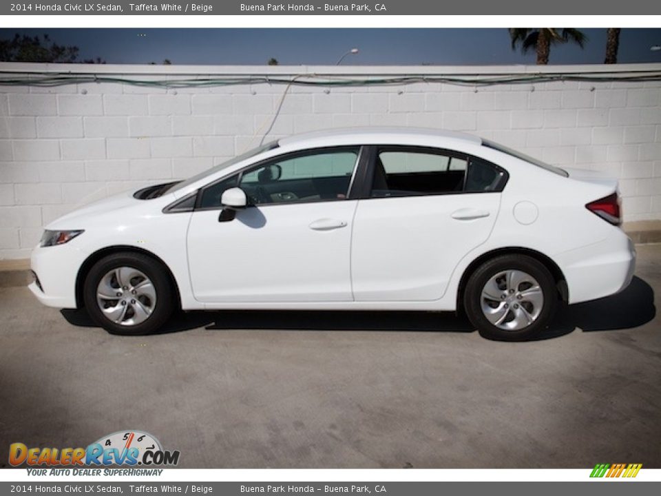 2014 Honda Civic LX Sedan Taffeta White / Beige Photo #8