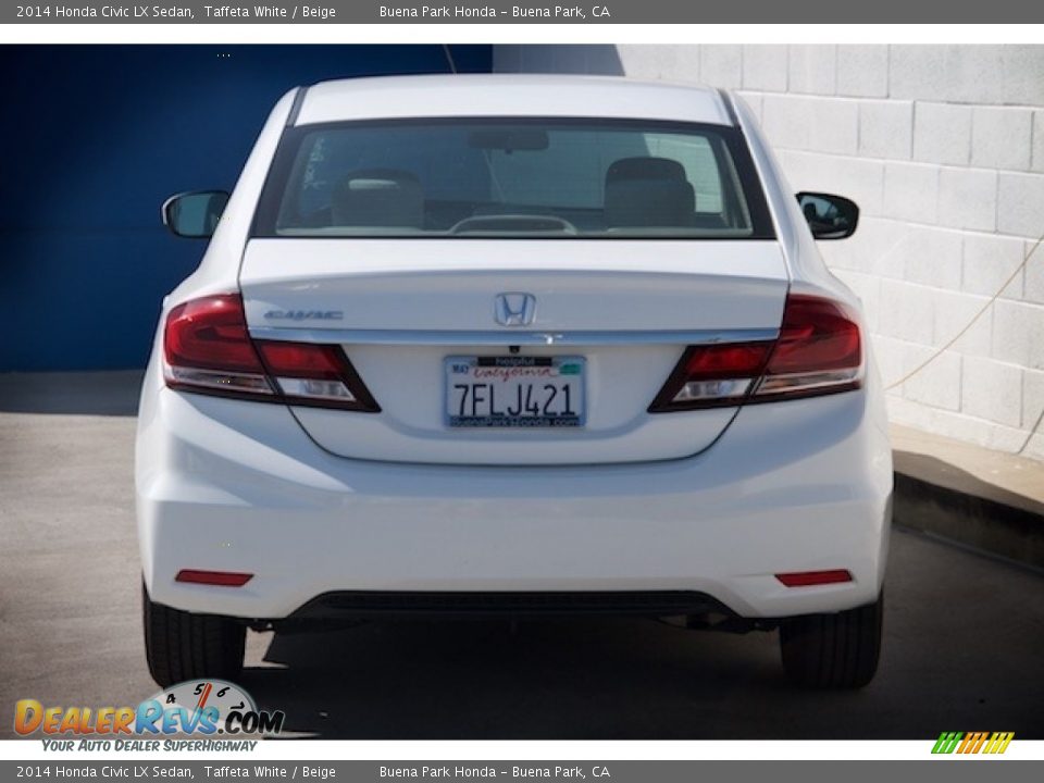 2014 Honda Civic LX Sedan Taffeta White / Beige Photo #9