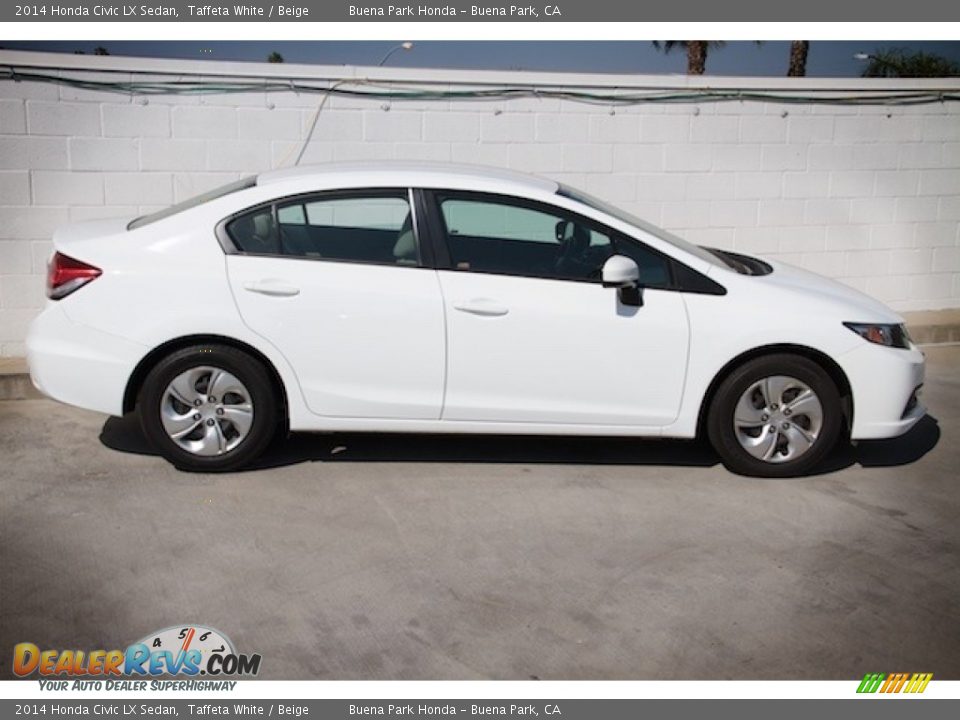 2014 Honda Civic LX Sedan Taffeta White / Beige Photo #10