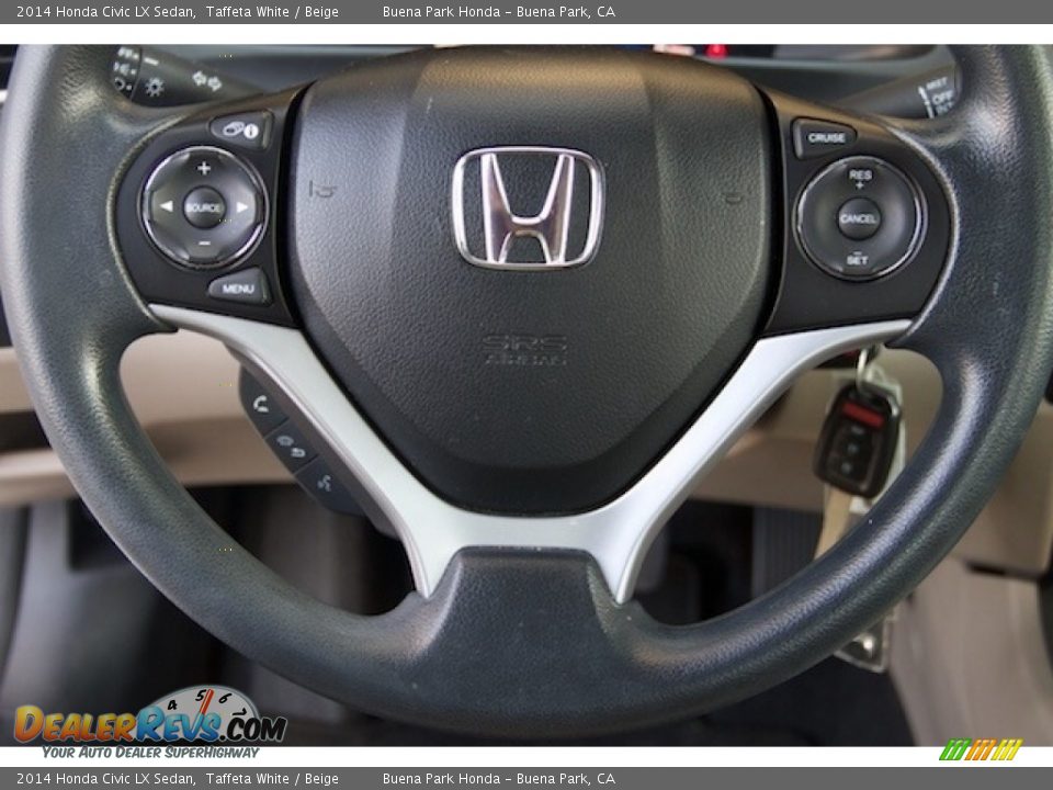 2014 Honda Civic LX Sedan Taffeta White / Beige Photo #11