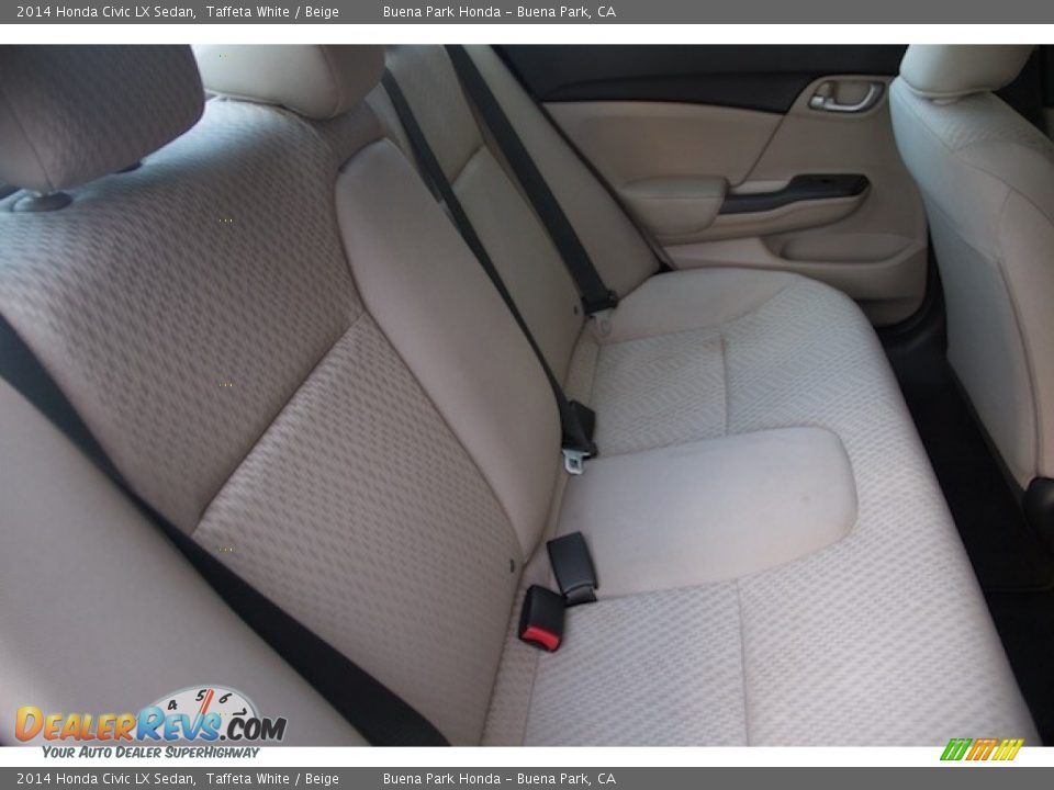 2014 Honda Civic LX Sedan Taffeta White / Beige Photo #14