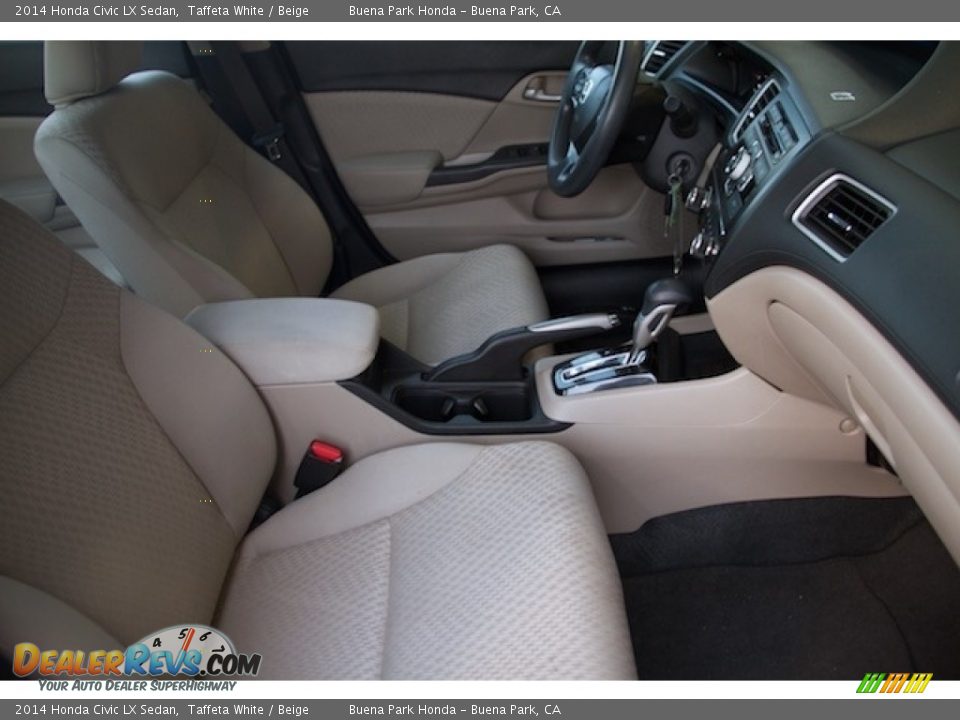 2014 Honda Civic LX Sedan Taffeta White / Beige Photo #16