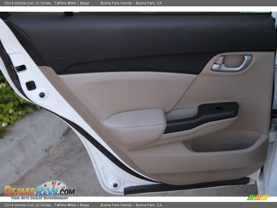 2014 Honda Civic LX Sedan Taffeta White / Beige Photo #21