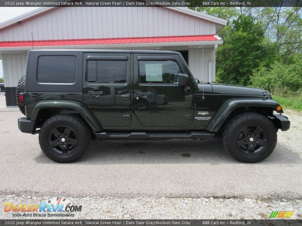 2010 Jeep Wrangler Unlimited Sahara 4x4 Natural Green Pearl / Dark Slate Gray/Medium Slate Gray Photo #3