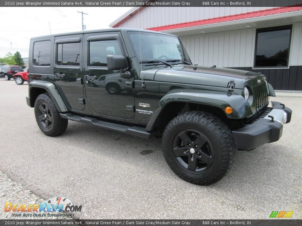 2010 Jeep Wrangler Unlimited Sahara 4x4 Natural Green Pearl / Dark Slate Gray/Medium Slate Gray Photo #7