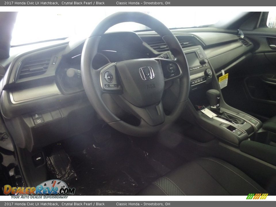2017 Honda Civic LX Hatchback Crystal Black Pearl / Black Photo #5