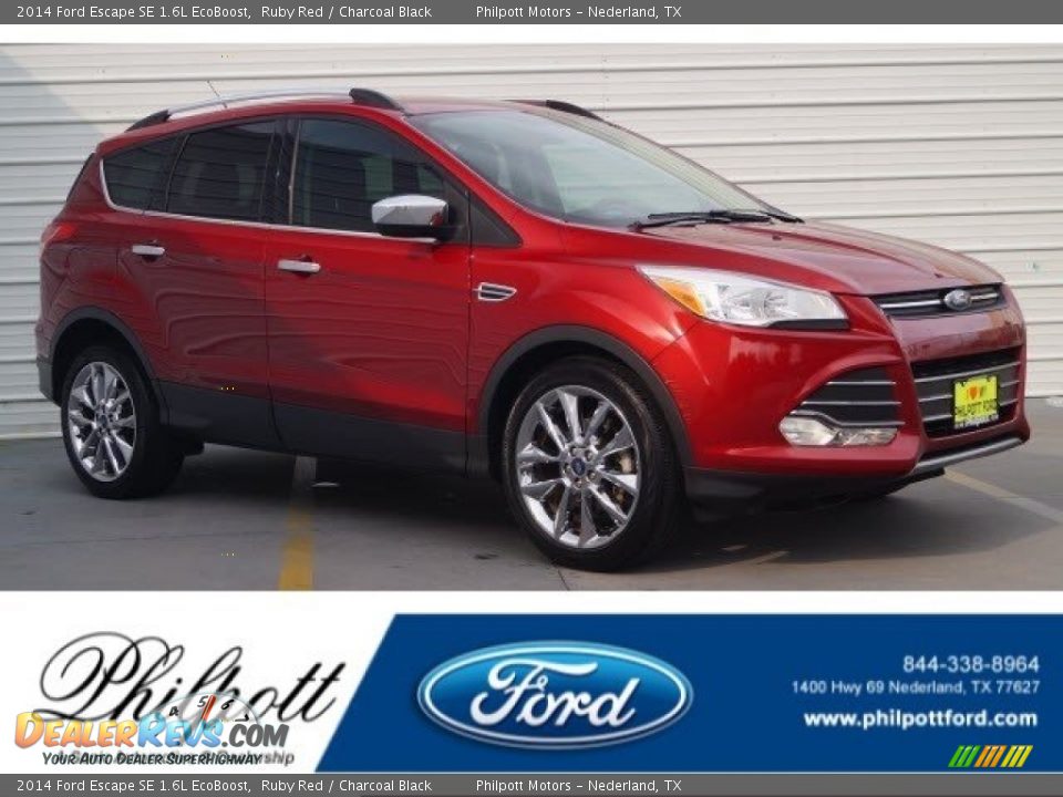 2014 Ford Escape SE 1.6L EcoBoost Ruby Red / Charcoal Black Photo #1