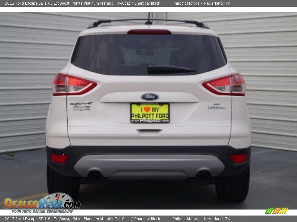 2013 Ford Escape SE 1.6L EcoBoost White Platinum Metallic Tri-Coat / Charcoal Black Photo #6