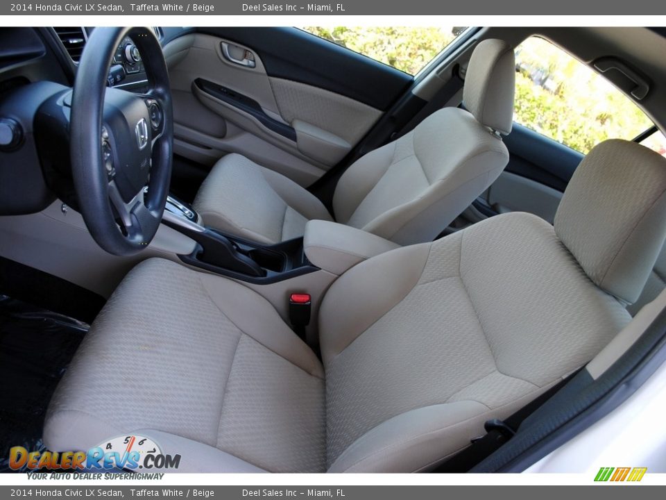 2014 Honda Civic LX Sedan Taffeta White / Beige Photo #14