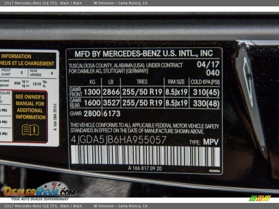 2017 Mercedes-Benz GLE 350 Black / Black Photo #10