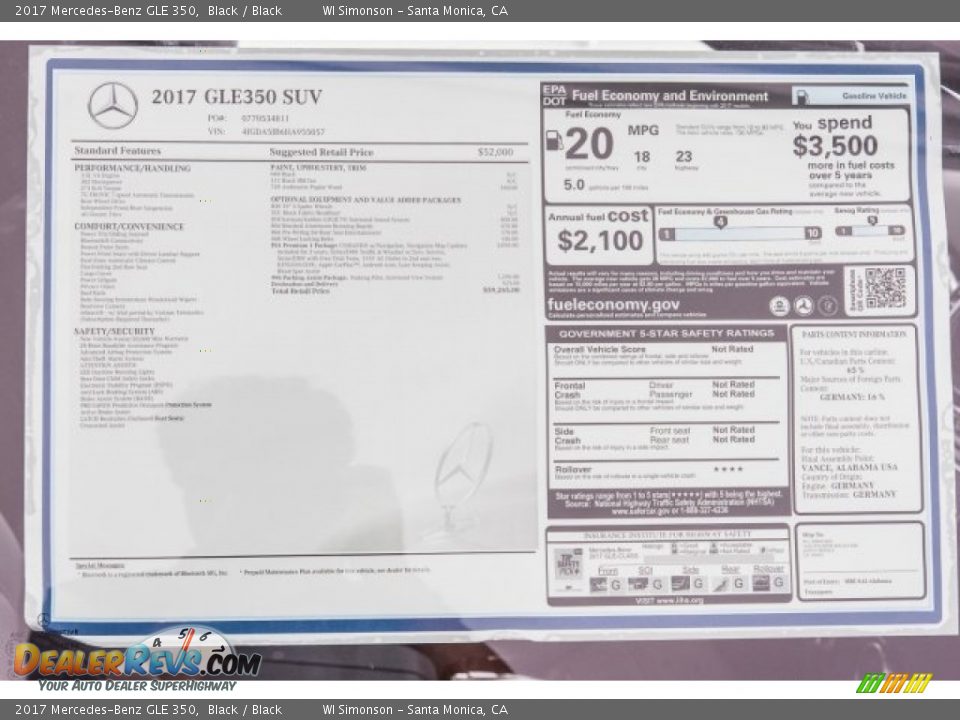 2017 Mercedes-Benz GLE 350 Black / Black Photo #11