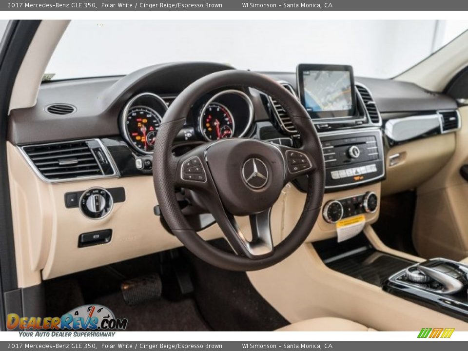 2017 Mercedes-Benz GLE 350 Polar White / Ginger Beige/Espresso Brown Photo #5