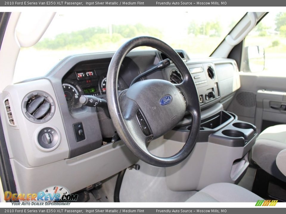 2010 Ford E Series Van E350 XLT Passenger Ingot Silver Metallic / Medium Flint Photo #14