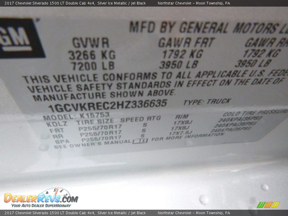2017 Chevrolet Silverado 1500 LT Double Cab 4x4 Silver Ice Metallic / Jet Black Photo #19