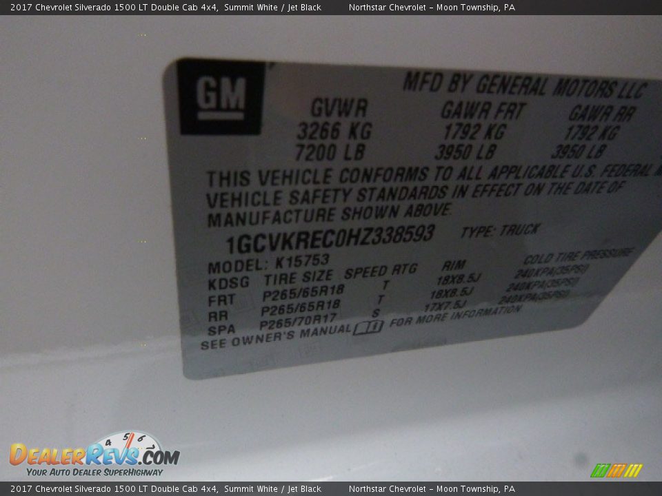 2017 Chevrolet Silverado 1500 LT Double Cab 4x4 Summit White / Jet Black Photo #16