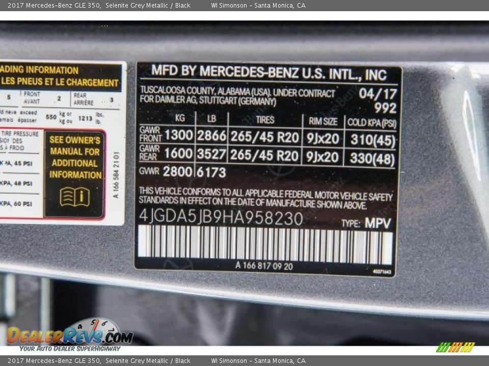 2017 Mercedes-Benz GLE 350 Selenite Grey Metallic / Black Photo #10