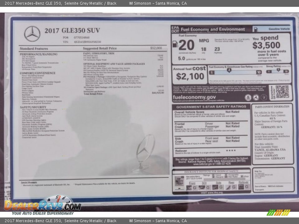 2017 Mercedes-Benz GLE 350 Selenite Grey Metallic / Black Photo #11