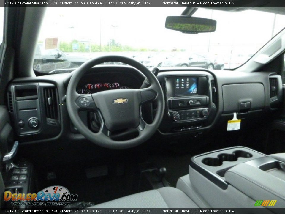 2017 Chevrolet Silverado 1500 Custom Double Cab 4x4 Black / Dark Ash/Jet Black Photo #14