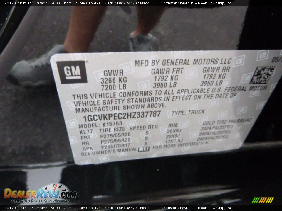 2017 Chevrolet Silverado 1500 Custom Double Cab 4x4 Black / Dark Ash/Jet Black Photo #16