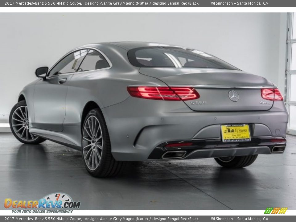 2017 Mercedes-Benz S 550 4Matic Coupe designo Alanite Grey Magno (Matte) / designo Bengal Red/Black Photo #3