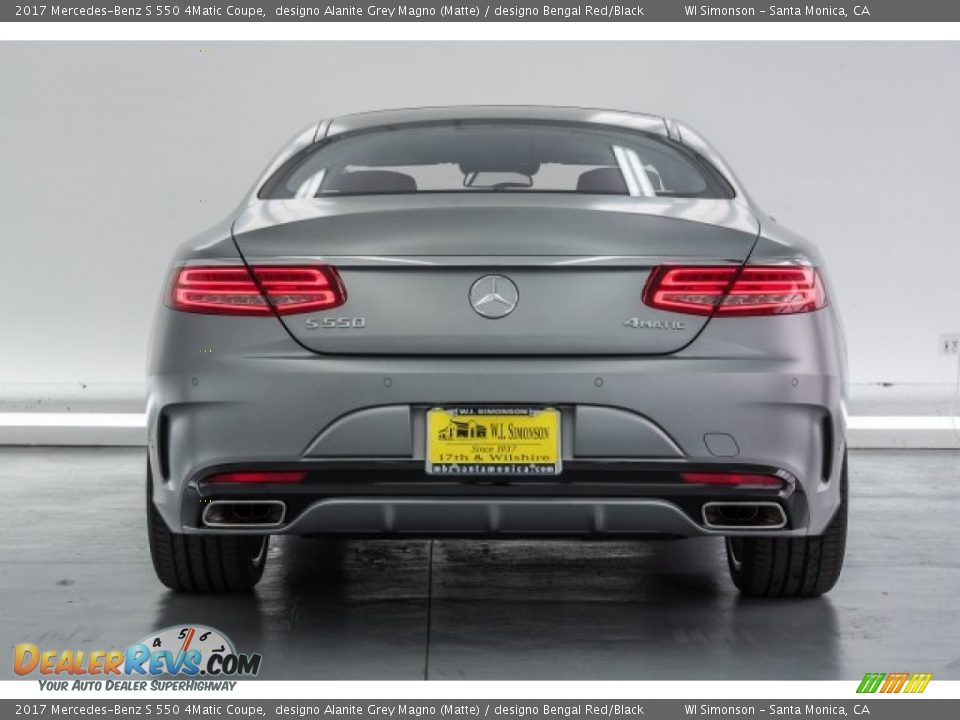 2017 Mercedes-Benz S 550 4Matic Coupe designo Alanite Grey Magno (Matte) / designo Bengal Red/Black Photo #4