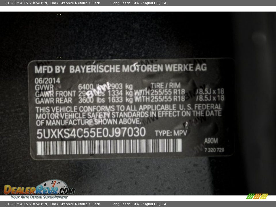 2014 BMW X5 xDrive35d Dark Graphite Metallic / Black Photo #18