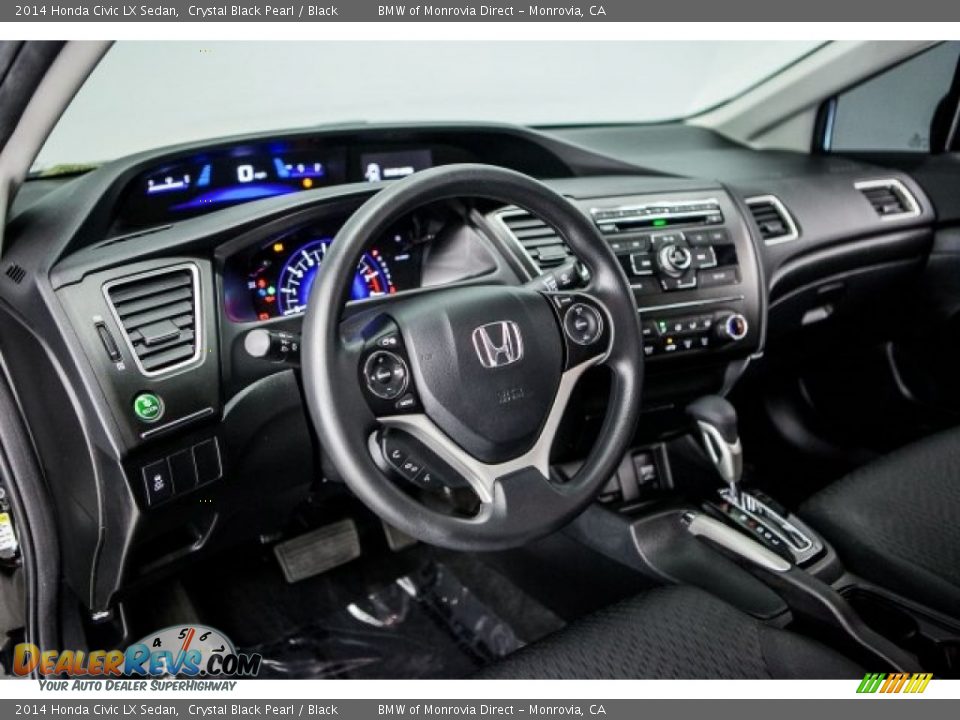2014 Honda Civic LX Sedan Crystal Black Pearl / Black Photo #20