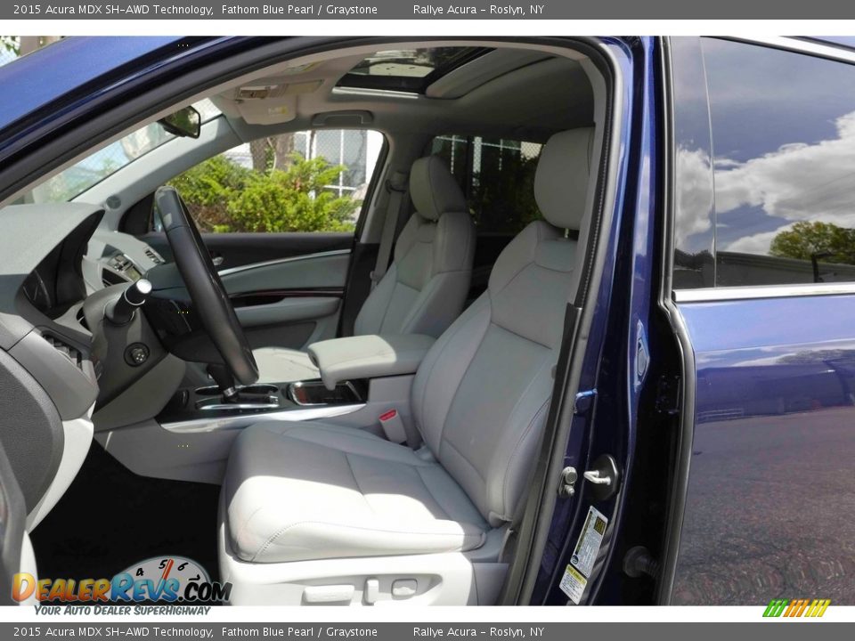 2015 Acura MDX SH-AWD Technology Fathom Blue Pearl / Graystone Photo #9
