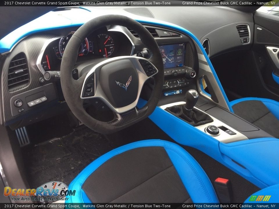 Tension Blue Two-Tone Interior - 2017 Chevrolet Corvette Grand Sport Coupe Photo #10