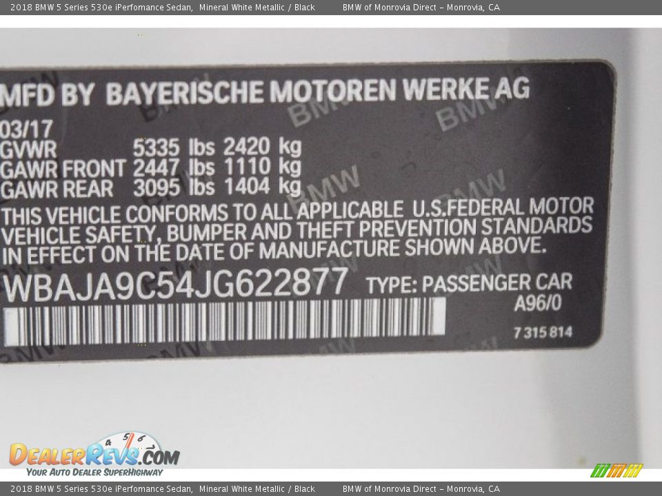 2018 BMW 5 Series 530e iPerfomance Sedan Mineral White Metallic / Black Photo #11