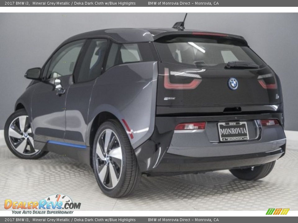 2017 BMW i3 Mineral Grey Metallic / Deka Dark Cloth w/Blue Highlights Photo #3
