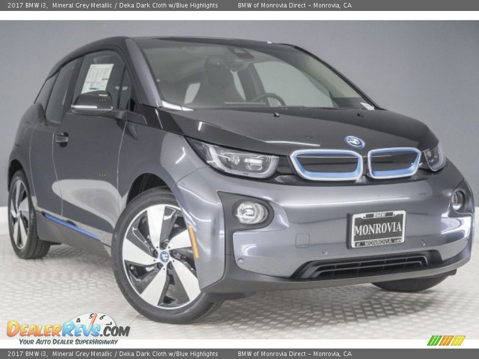 2017 BMW i3 Mineral Grey Metallic / Deka Dark Cloth w/Blue Highlights Photo #12
