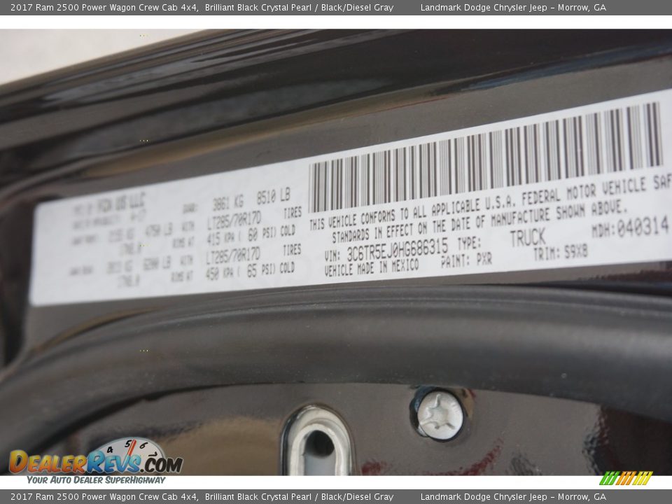 2017 Ram 2500 Power Wagon Crew Cab 4x4 Brilliant Black Crystal Pearl / Black/Diesel Gray Photo #10