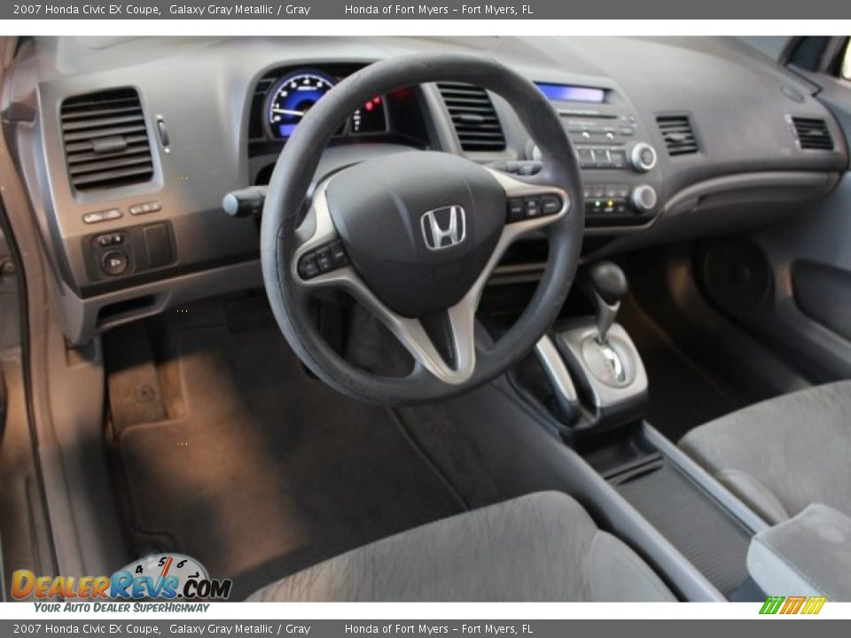 2007 Honda Civic EX Coupe Galaxy Gray Metallic / Gray Photo #11